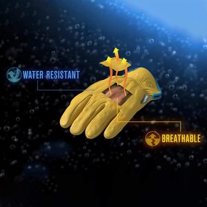 Peau de vache à grain jaune mousse de haute qualité anti-dérapant impact étanche jardinage main protection gants - Product Image 6