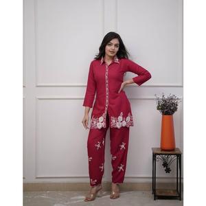 Indian Women Rayon Kurti Cord Set Bollywood Designer Ethnic <b>Kurta</b> Pant Set <b>Dress</b> By Maruti Fashion - Product Image 1