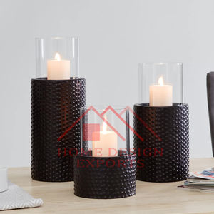 Vela con base de madera y metal-Hurricane Luxury Home Vela decorativa votiva - Product Image 4