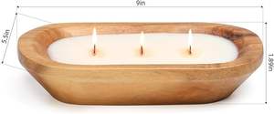 Hogar moderno Mejor precio Decoración DE MESA DE BODA Tamaño personalizado Forma ovalada Tazón de vela de madera Acabado natural 100PCs Plato - Product Image 4
