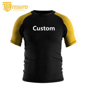 Custom Logo High Quality Wholesale Plain Jiu Jitsu Fitness <b>Swim</b> Shirts Printed short Sleeve MMA <b>Men</b> Bjj Rash Guard for Boys - Product Image 5