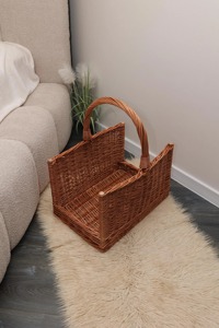 Panier de rangement en rotin naturel fait main avec poignée, design moderne et écologique, multifonction, fabriqué à Hanoï - Product Image 1
