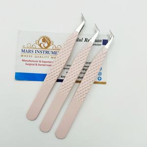 Volume Eyelash Extension <b>Tweezers</b> Nude Color Silver Tip High Quality Lash <b>Tweezers</b> - Product Image 2