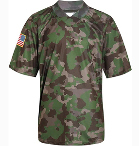 เสื้อฟุตบอลอเมริกันแบบผ่าสีพิมพ์ลายแขนสั้นระบายอากาศได้ดี - Product Image 1