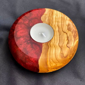 Eco-Friendly Resin & <b>Wood</b> Handmade <b>Candlestick</b> <b>Holder</b> for Home Decoration Wedding & Valentine's Day Gifts - Product Image 1