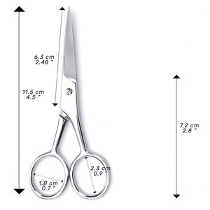Professional Custom Stainless Steel Straight Blade Scissor for Manicure Cuticle and Moustache Beauty Sharp with Plastic Handle - Product Image 4