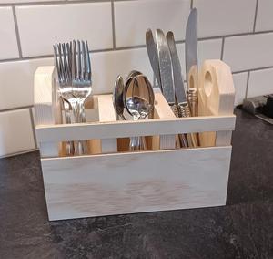 Organizador multiusos de almacenamiento de utensilios de cocina ecológico Caddy de madera pulida personalizado de excelente calidad con tamaño personalizado - Product Image 2