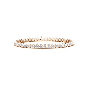 Bracelet tennis serti de diamants de laboratoire ronds brillants de 1,00 carat, taille brillant, monture closée, F-VS2, en or massif 14 carats, produit le plus vendu - Product Image 2