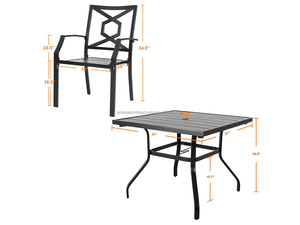 Juego de Mesa de Comedor de Hierro Fundido Moderno y Resistente, Sillas de Jardín Cómodas para Apartamento, Parque, Hotel, Villa, Hospital - Product Image 5