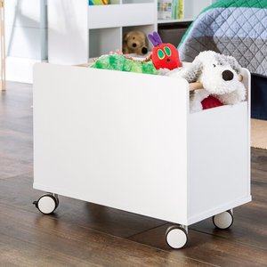 Nouvelle tendance boîte de rangement blanche pour enfants <span class=keywords><strong>coffre</strong></span> à jouets Mobile avec roues et poignée - Product Image 2