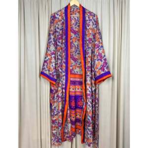 Recycled Silk Sari Women's Boho Chic Vintage <b>Beach</b> Cover Dress Robe for Resort Wear Gypsy House <b>Kimono</b> for Lounge Swimsuit - Product Image 5