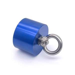<span class=keywords><strong>Aimant</strong></span> de pêche en néodyme puissant, force de traction de 100 kg/300 kg, base ronde D65 avec œillet pour récupération et sauvetage sous-marin - Product Image 4