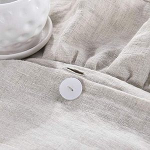 100% Stone Washed Cotton Duvet Cover Set 3-Piece <b>Ruffled</b> Style Button Closure Corner Ties 200TC for Home Hotel King Sizes-All - Product Image 6