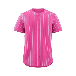 Camisetas de béisbol en blanco personalizadas, diseño Hipster Hip Hop, camisetas de manga corta con botones, OEM ODM, alta calidad - Product Image 1