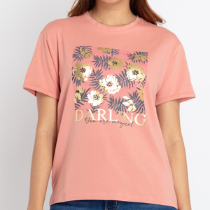 Camiseta transpirable del fabricante para mujer, camiseta estampada personalizada, Camiseta estampada de tela de punto de algodón de alta calidad - Product Image 5