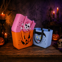 Sac de plage en EVA personnalisé pour Halloween, imprimé crâne, citrouille, vampire, imperméable, avec trous, pour la vente en gros, idéal pour la collecte de bonbons ou de farces.