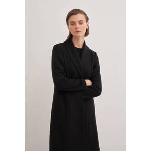 Winter Long Wool <b>Cardigan</b> with <b>Shawl</b> <b>Collar</b> and Button Closure - Product Image 1
