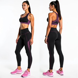 Tenue de yoga sans couture personnalisée pour femmes, conçue pour un soutien-gorge doux et des leggings pour le confort et la respirabilité - Product Image 2