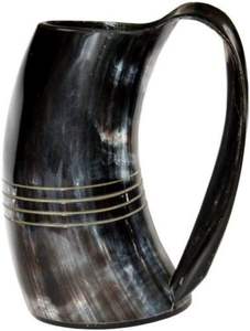 TAZAS DE CUERNO NATURAL FÁBRICA DE LA INDIA PRODUCTOS ARTESANALES Taza para beber con cuerno Nuevo diseño Cuerno natural Beber vikingo original - Product Image 6
