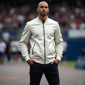 Chaqueta de cuero de PU con letras de gran tamaño para hombre, chaquetas de cuero ajustadas con botón de cuerno para hombre, abrigo de cuero de motocicleta holgado personalizado para hombre - Product Image 4