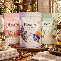 Pochette Doypack Personnalisable avec Fermeture Éclair, Anti-Humidité, en Plastique Alimentaire pour Thé aux Fleurs