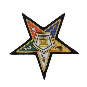 Customized Embroidered Eco-Friendly Masonic Star <b>Pin</b> Badge 3" Tall for Apparel Accessories - Product Image 1