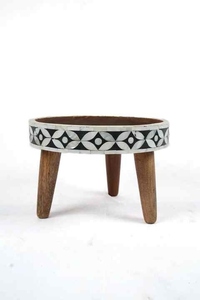 Elegante soporte de pastel con Incrustaciones de nácar multicolor hecho a mano para decoración de vajilla de boda y fiesta para postres - Product Image 4