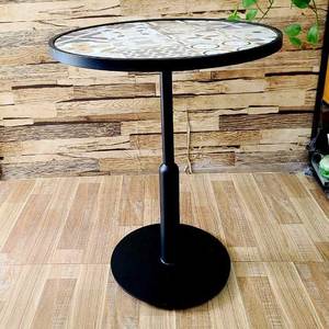 Modern Round Dining <b>Table</b> CFD68162 with Tile Top and Small Iron Legs for School Living Room Hotel - Product Image 3