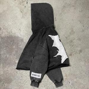 เสื้อฮู้ดดี้โอเวอร์ไซส์ผ้าฝ้ายถักเนื้อเฟรนช์เทอร์รี่คุณภาพสูง 400GSM ระบายอากาศได้ดี สำหรับฤดูหนาว  ลายโลโก้แบบพิเศษ ล้างสีแบบแอซิดวอช สำหรับผู้ชาย - Product Image 2