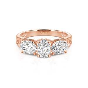 Jeulia Men's Three Stone Oval Cut Diamond Promise <b>Ring</b> Handmade Sterling <b>Silver</b> <b>Statement</b> <b>Ring</b> - Product Image 1