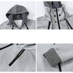 Sudaderas con capucha de hombre de Algodón 100% con logotipo personalizado, ropa de hombre de forro polar, sudaderas con capucha de gran tamaño en blanco, cremallera básica de Color sólido - Product Image 5