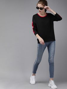 Nouveauté OEM, t-shirt respirant de haute qualité pour femmes, t-shirts à la mode en coton épais pour filles, t-shirt à col rond et à manches longues - Product Image 6