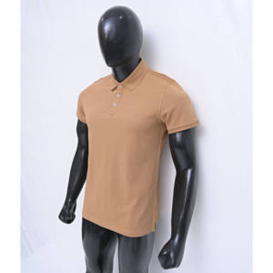 Chemise décontractée à manches courtes en jersey tricoté respirant de qualité supérieure, coupe ajustée, anti-boulochage, avec logo personnalisé pour hommes – Vente en gros - Product Image 3