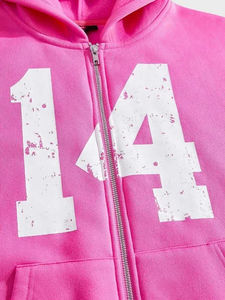 Custom New 100% Cotton Heavyweight <b>Cropped</b> Zipper Hoodies Oversized loose shoulder Unisex Custom Printing Design Zipper Hoodies - Product Image 3