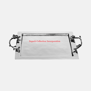 Plateau vintage en acier inoxydable plaqué or poignée de grenade pour servir des plats de présentation de desserts assiettes fournisseurs en gros - Product Image 2