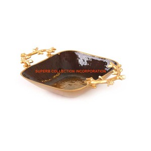 Color de latón chapado en oro Diseño de forma redonda Junta de metal de aluminio Cuatro cuencos Cuenco decorativo para el hogar - Product Image 3