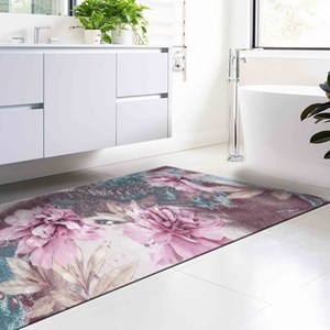 พรมลายดอกโบตั๋นสีชมพู: พรมปูพื้นกันลื่นที่ทันสมัยพร้อมพรมนุ่ม - Product Image 5