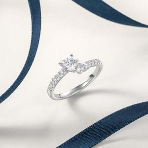 Bague de promesse personnalisée Jeulia à double cœur avec diamant pierre de naissance - Product Image 6
