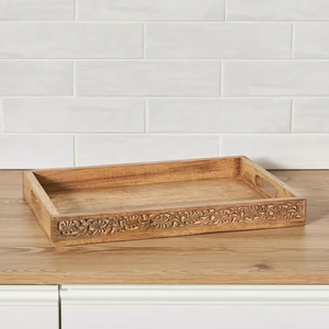 Plateau en bois artisanal Accessoires naturels pour la maison pour le service des aliments et l'utilisation à domicile - Product Image 6