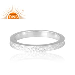 Anillo de banda de Plata de Ley 925 de diseño único para mujer, joyería personalizada para mujer, regalo para ella. - Product Image 3