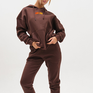 Sudadera con cremallera frontal para mujer con pantalones de Jogger cónicos delgados diseñados para la moda activa moderna y casual versátil - Product Image 5