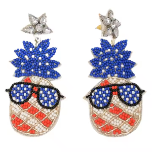 Elegante bandera americana con cuentas pendientes colgantes gafas diseño patriótico Memorial Day 4 de Julio Día DE LA Independencia accesorio de moda - Product Image 1