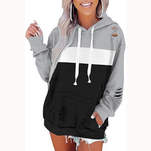 Vente en gros de pulls à capuche surdimensionnés de sport vierges pour femmes pullover design pullover uni anti-boulochage sweats à capuche respirants pour femme - Product Image 4