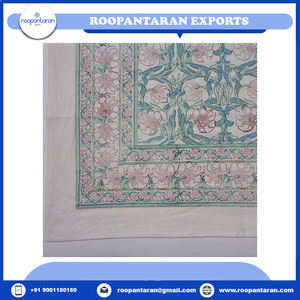 Trending <b>Blue</b> Jacquard Style Hand Block Printed Embroidered Pure Cotton <b>Table</b> <b>Cloth</b> New Release with Timeless Craftsmanship Sale - Product Image 4