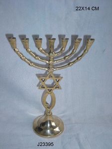 เจ็ดสาขา Menorah โลหะขัด Menorah เชิงเทียนทำในตะขอโลหะอลูมิเนียมหล่อ - Product Image 5