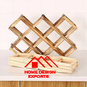 Meilleure vente Décoration d'intérieur Hot-Selling Acacia Wood Solid Panels Wine Rack Perfect Standing Rack for Beer & Wine Holder - Product Image 3