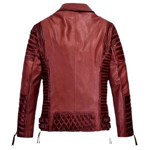 Veste en cuir de moto personnalisée 2026, coupe courte, broderie imprimée, fermeture éclair, streetwear, moto, veste en cuir pour homme, faible MOQ - Product Image 4