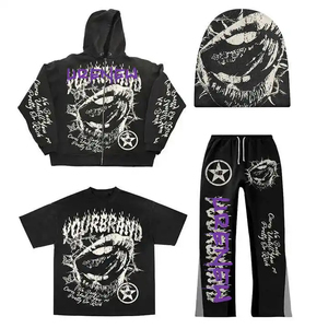 Survêtements pour hommes dtg dtf imprimé survêtement de gym respirant coupe ajustée deux pièces tenue de jogging décontracté athlétique polyester 2025 - Product Image 5