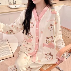 Vestido de noche de seda de hielo transpirable para mujer, decoración de encaje de manga larga, ropa de dormir de longitud media, camisones de verano para mujer - Product Image 2