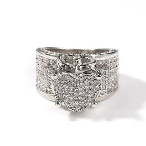 เครื่องประดับที่ดี VVS Moissanite แหวนเพชรรูปหัวใจน้ำแข็งฮิปฮอป IGI ได้รับการรับรอง VVS Moissanite แหวนเพชรสำหรับผู้ชาย - Product Image 2